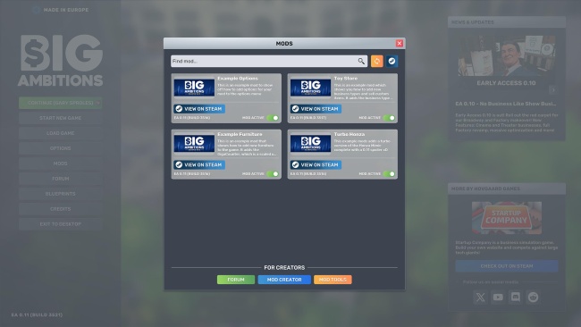 Big Ambitions EA 0.11 Sürümü Yayınlandı, Mod Desteği Geldi