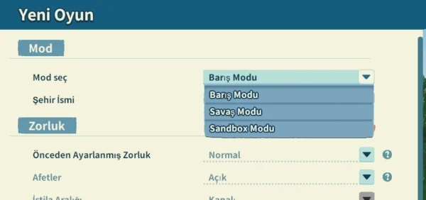 Settlement Survival Oyun Modları Settlement Survival Oyun Modları